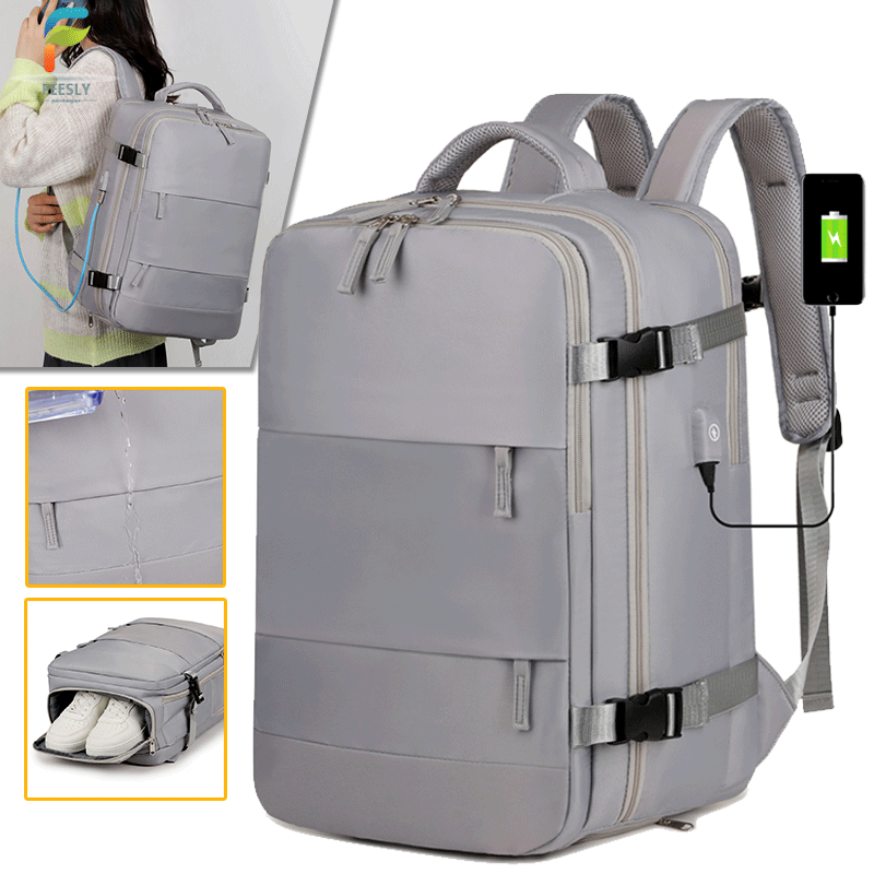 Mochila impermeable laptop con compartimiento para zapatos